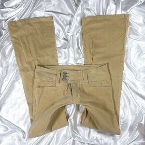 y2k vintage Corduroy Pants Tan Beige Low Rise Flare Leg Y&F 7/8